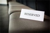 reserved seat stock photo