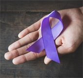 photo of purple ribbon for domestic violence awareness