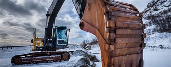 Excavator in winter