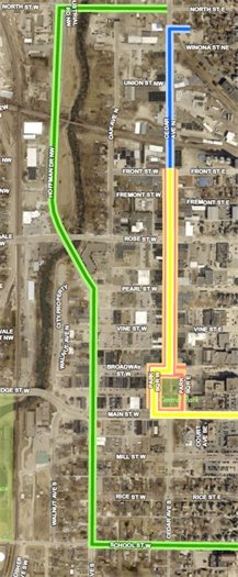 Lighted parade route