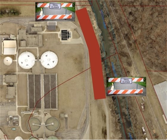 aerial map Straight River Trail closure