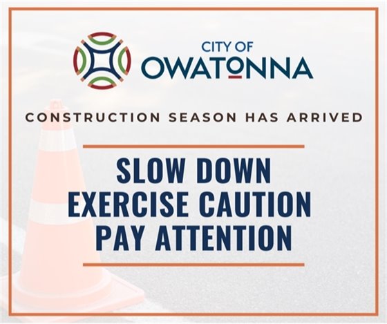 slow down for construction graphic