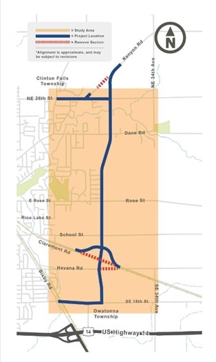 Map of east side corridor location