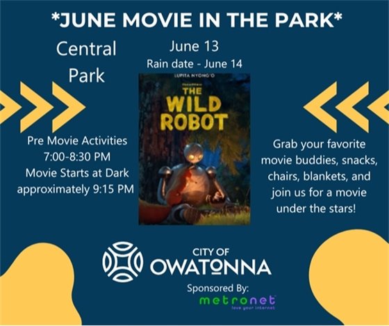 June movie in the park graphic