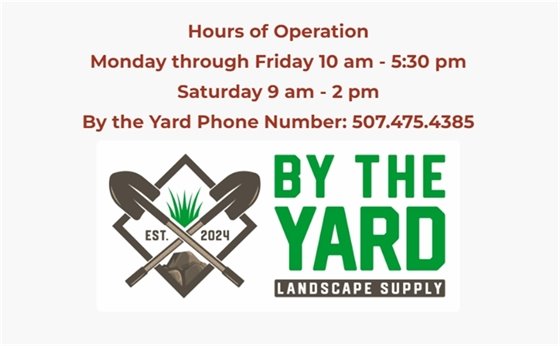 By the yard logo and hours