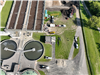 Aerial of wastewater treatment building construction in progress